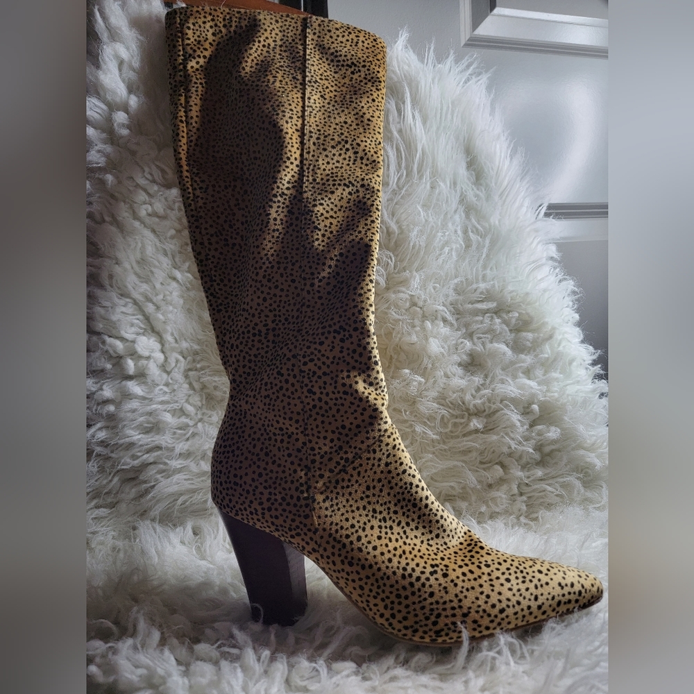 Crown & Ivy Leopard Cheetah print boots
